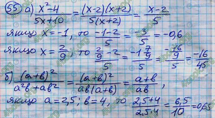 ГДЗ Алгебра 8 класс страница 55